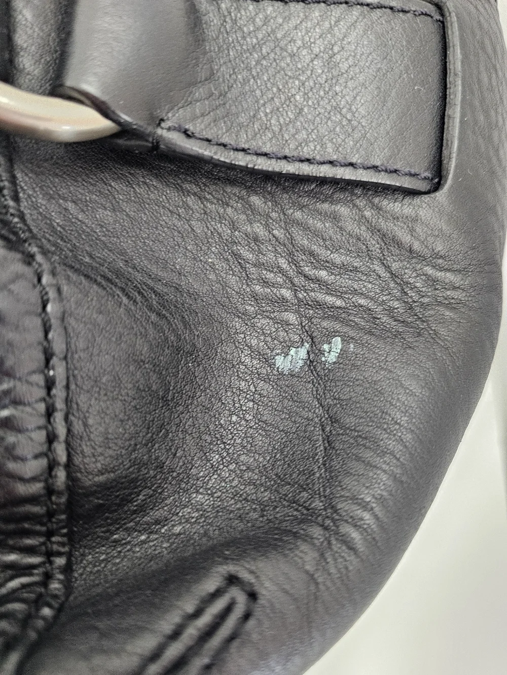 Cole Haan Black Pebbled Leather Village Satchel Bag - Silver Hardware
